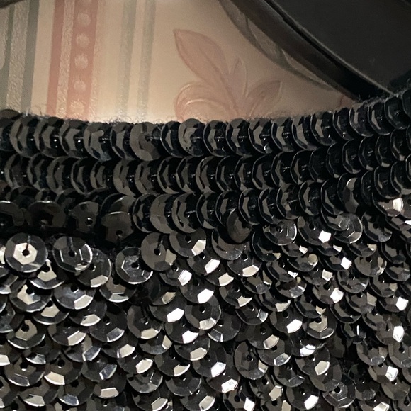 VTG 1950’S SHIMMERING Sequin Cardigan Sweater Small MED BLACK Embellished - Picture 11 of 15